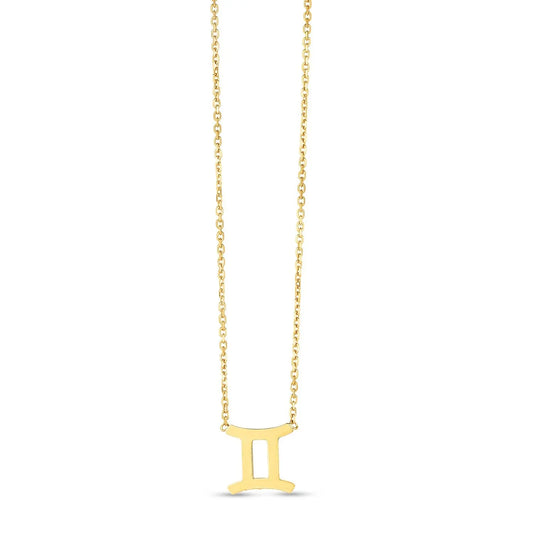 14K Yellow Gold Gemini Necklace RCJ Necklaces  CELESTIA LUXE JEWELLERS