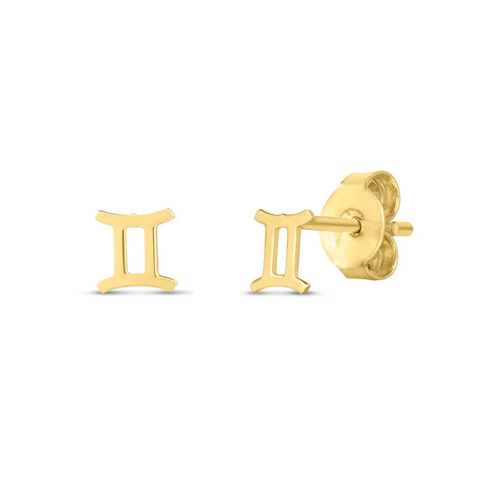 14K Yellow Gold Gemini Stud Earrings RCJ Earrings  CELESTIA LUXE JEWELLERS