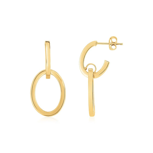 14K Yellow Gold Interlocking Drop Hoop Earrings RCJ Earrings  CELESTIA LUXE JEWELLERS