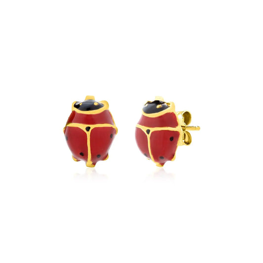 14K Yellow Gold Lady Bug Earrings RCJ Earrings  CELESTIA LUXE JEWELLERS