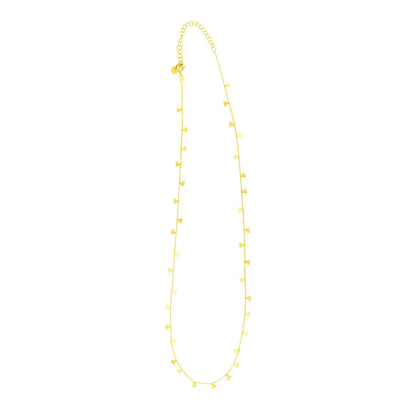 14K Yellow Gold Necklace with Dangling Hearts RCJ Necklaces  CELESTIA LUXE JEWELLERS