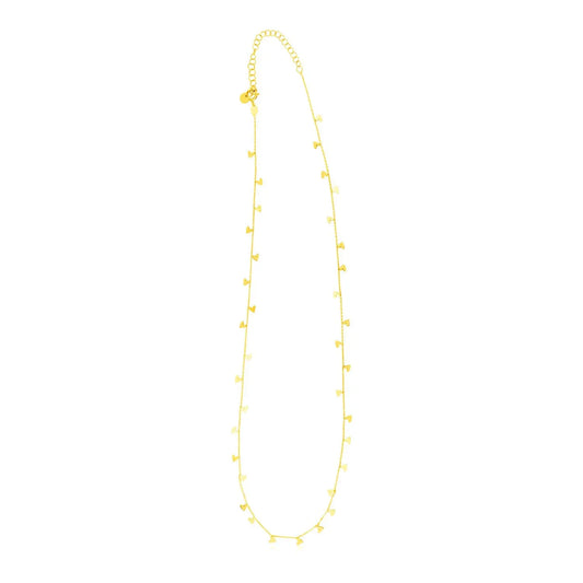 14K Yellow Gold Necklace with Dangling Hearts RCJ Necklaces  CELESTIA LUXE JEWELLERS