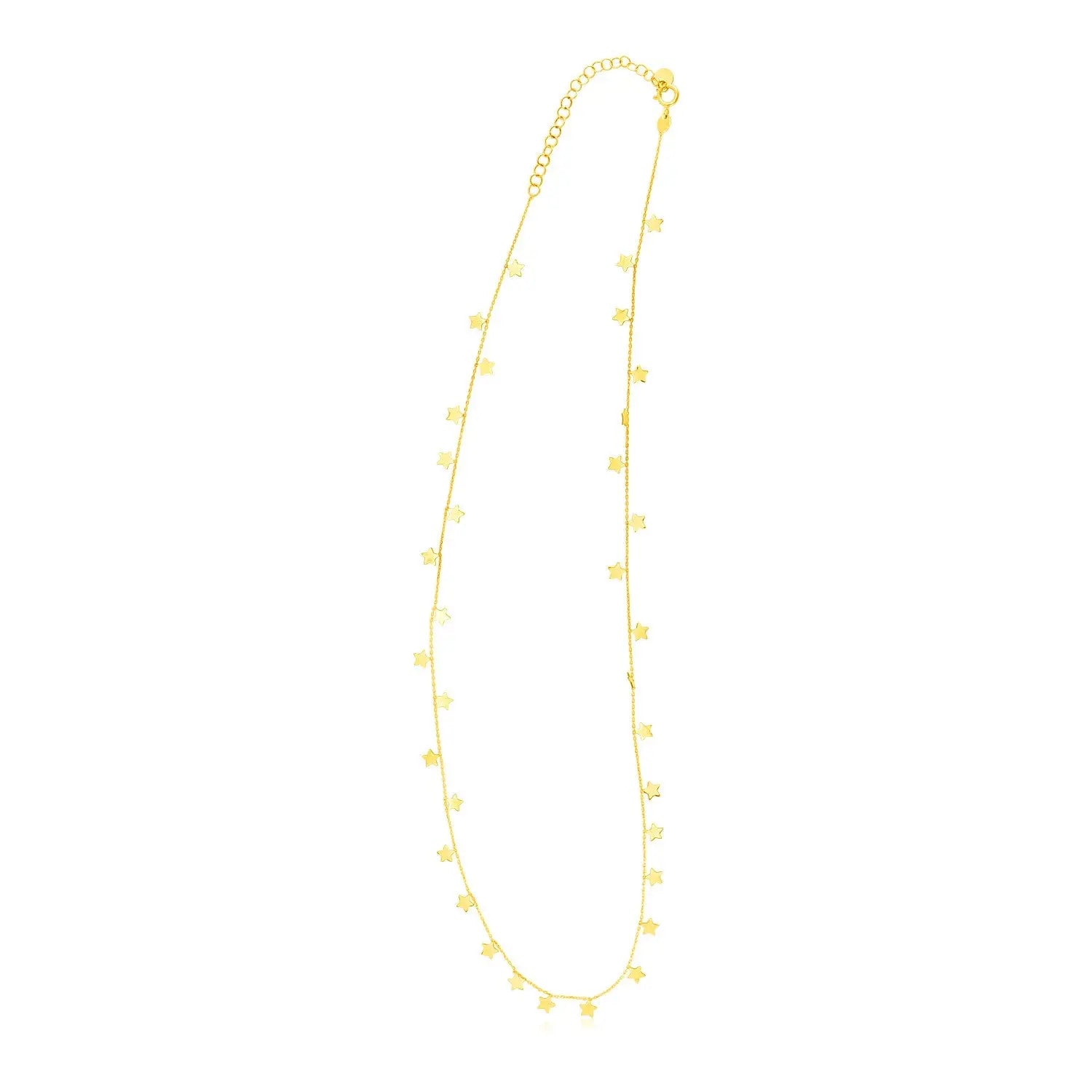 14K Yellow Gold Necklace with Dangling Stars RCJ Necklaces  CELESTIA LUXE JEWELLERS