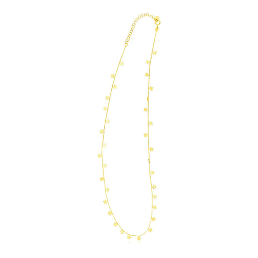 14K Yellow Gold Necklace with Dangling Stars RCJ Necklaces  CELESTIA LUXE JEWELLERS