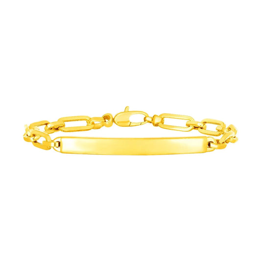 14K Yellow Gold Paperclip Chain ID Bracelet (4.80 mm) RCJ Bracelets  CELESTIA LUXE JEWELLERS