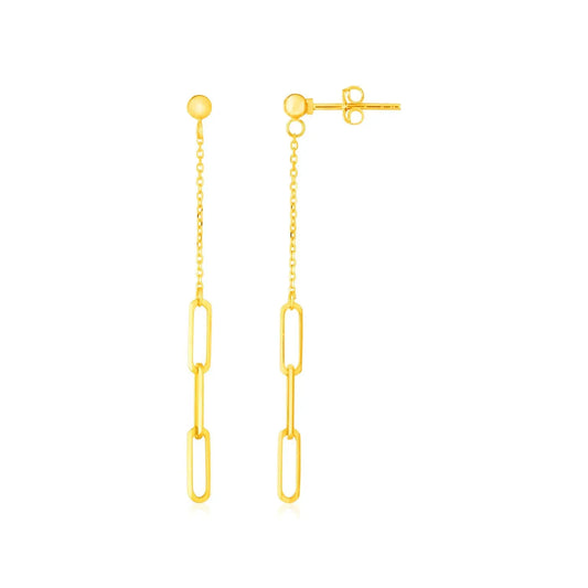 14K Yellow Gold Paperclip Chain and Fine Link Earrings RCJ Earrings  CELESTIA LUXE JEWELLERS