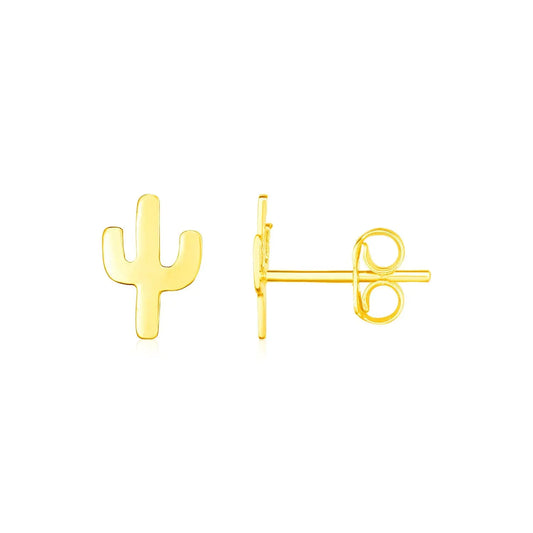 14K Yellow Gold Petite Cactus Earrings RCJ Earrings  CELESTIA LUXE JEWELLERS