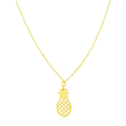 14K Yellow Gold Pineapple Necklace RCJ Necklaces  CELESTIA LUXE JEWELLERS