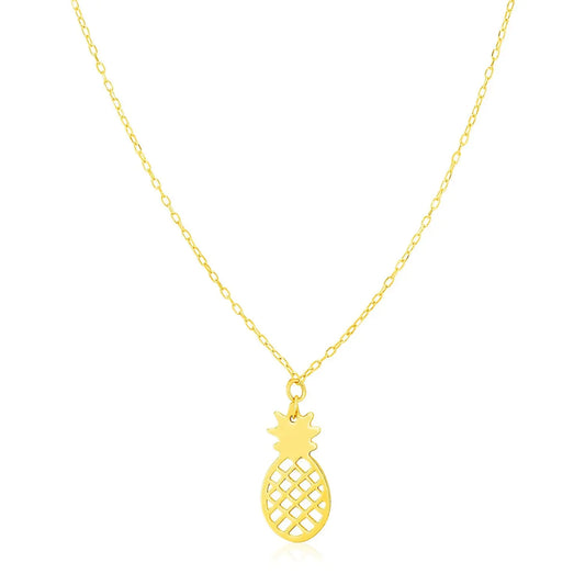 14K Yellow Gold Pineapple Necklace RCJ Necklaces  CELESTIA LUXE JEWELLERS