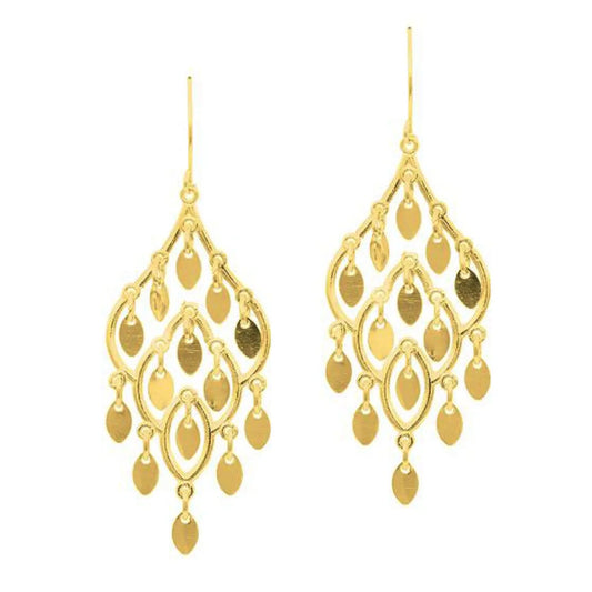 14K Yellow Gold Polished Chandelier Earring RCJ Earrings  CELESTIA LUXE JEWELLERS