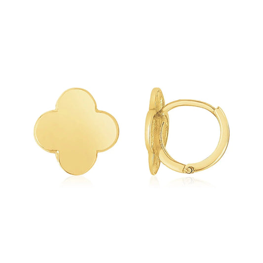 14K Yellow Gold Polished Clover Stud Earrings RCJ Earrings  CELESTIA LUXE JEWELLERS