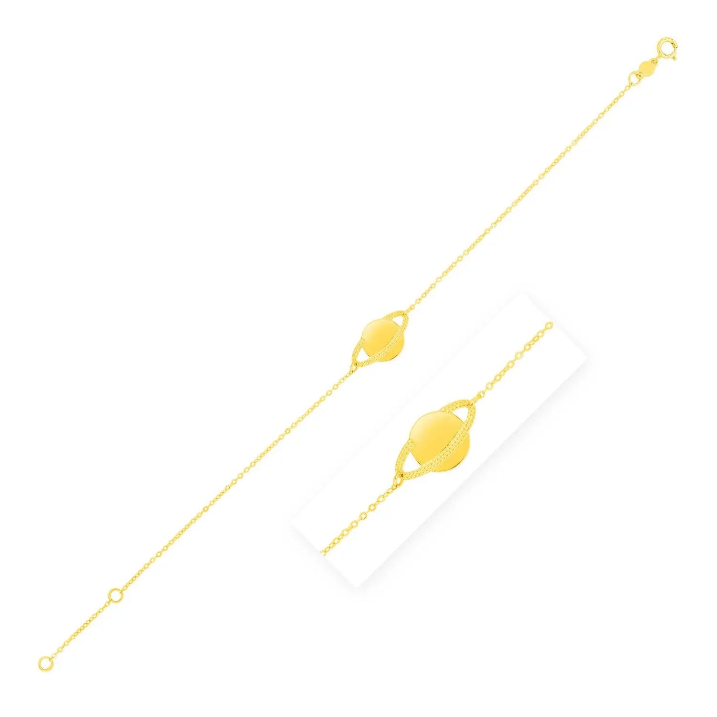 14K Yellow Gold Saturn Bracelet RCJ Bracelets  CELESTIA LUXE JEWELLERS