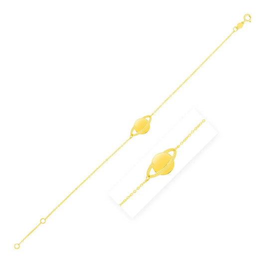 14K Yellow Gold Saturn Bracelet RCJ Bracelets  CELESTIA LUXE JEWELLERS