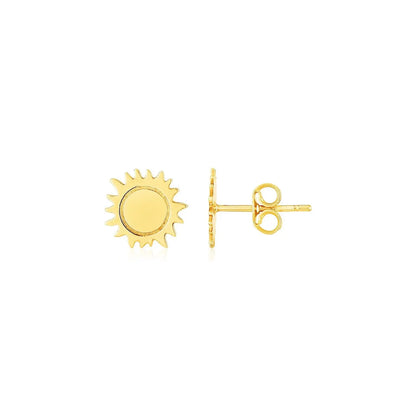 14K Yellow Gold Sun Earrings RCJ Earrings  CELESTIA LUXE JEWELLERS