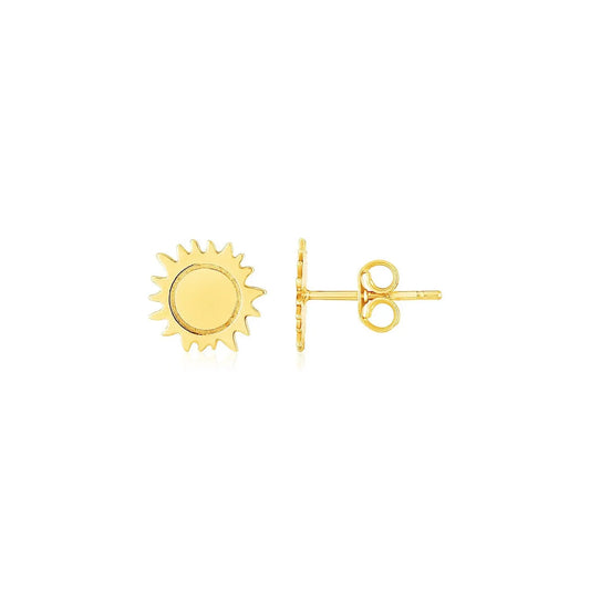 14K Yellow Gold Sun Earrings RCJ Earrings  CELESTIA LUXE JEWELLERS