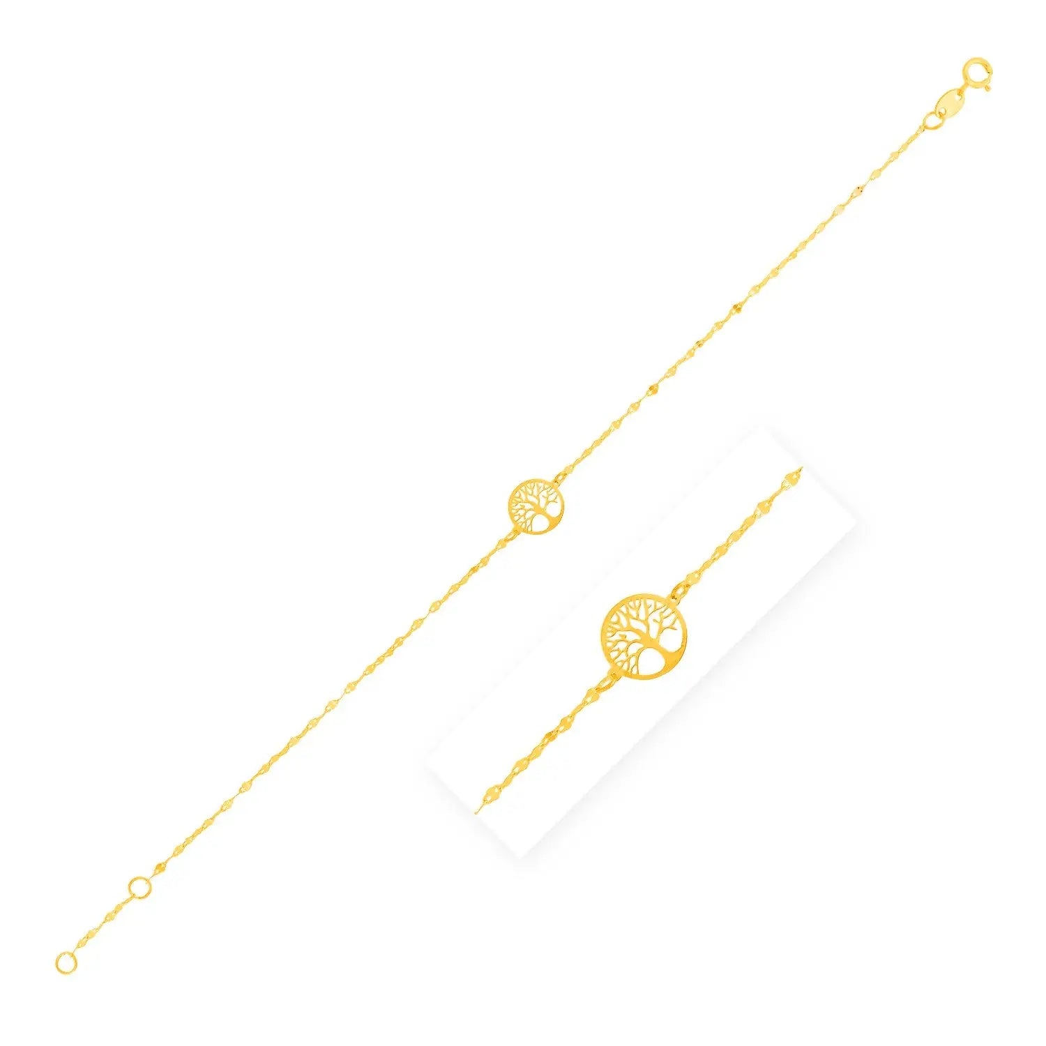 14K Yellow Gold Tree of Life Bracelet (1.20 mm) RCJ Bracelets  CELESTIA LUXE JEWELLERS