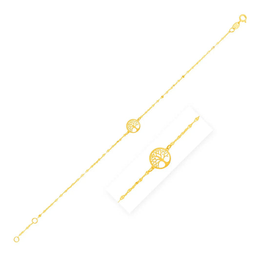 14K Yellow Gold Tree of Life Bracelet (1.20 mm) RCJ Bracelets  CELESTIA LUXE JEWELLERS