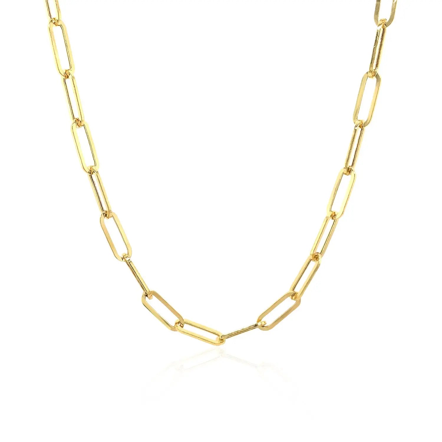 14K Yellow Gold Wide Paperclip Chain (3.20 mm) RCJ Chains  CELESTIA LUXE JEWELLERS