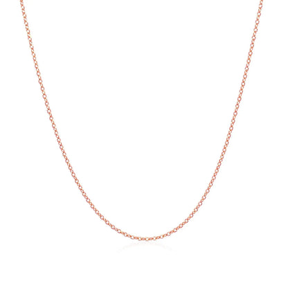 14k Pink Gold Oval Cable Link Chain (0.97 mm) RCJ Chains  CELESTIA LUXE JEWELLERS