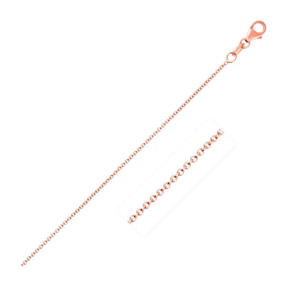 14k Pink Gold Round Cable Link Chain (1.1 mm) RCJ Chains  CELESTIA LUXE JEWELLERS