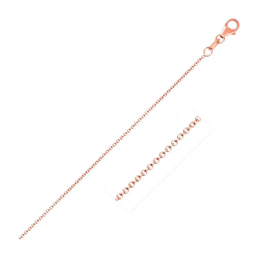 14k Pink Gold Round Cable Link Chain (1.1 mm) RCJ Chains  CELESTIA LUXE JEWELLERS