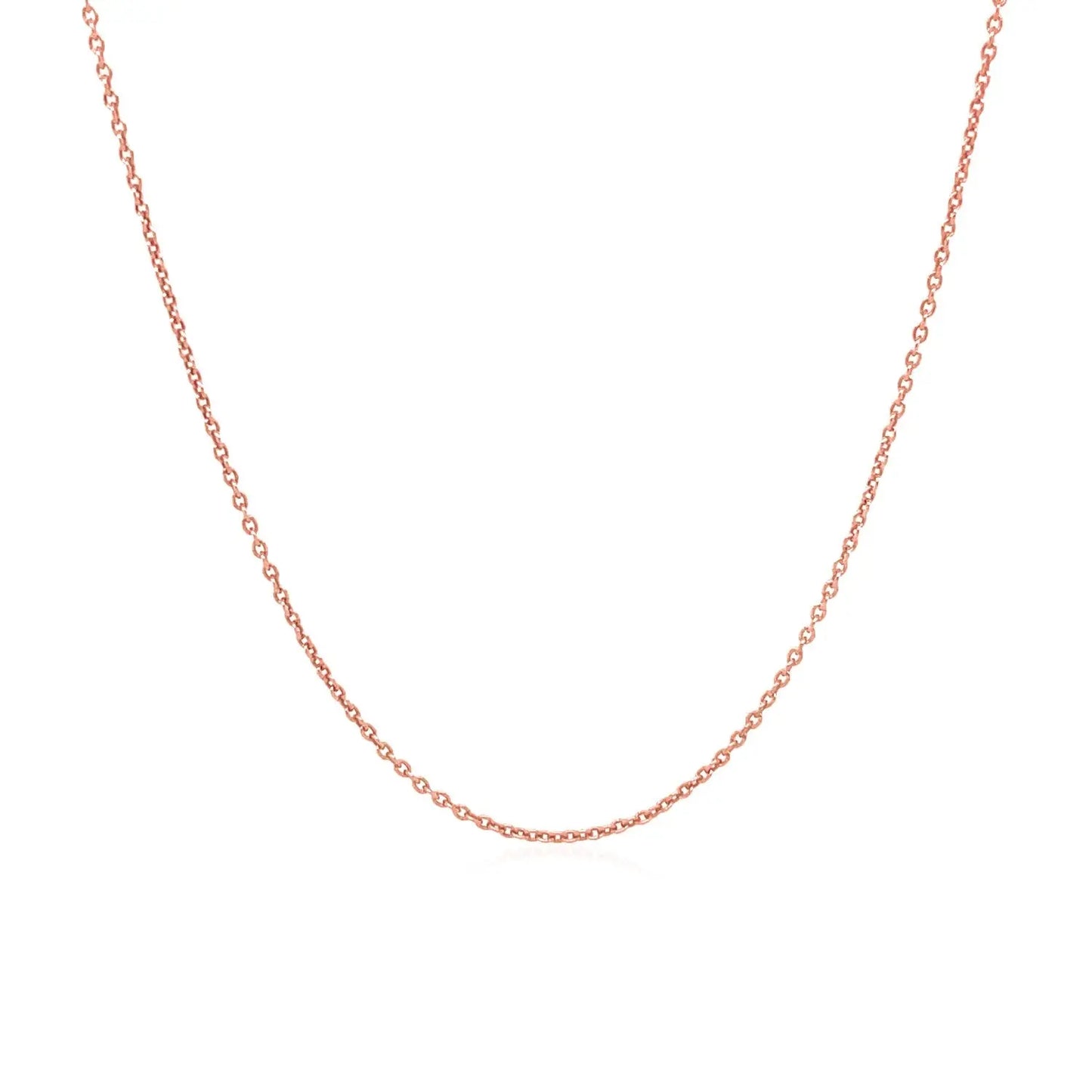 14k Pink Gold Round Cable Link Chain (1.1 mm) RCJ Chains  CELESTIA LUXE JEWELLERS