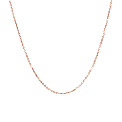 14k Pink Gold Round Cable Link Chain (1.1 mm) RCJ Chains  CELESTIA LUXE JEWELLERS