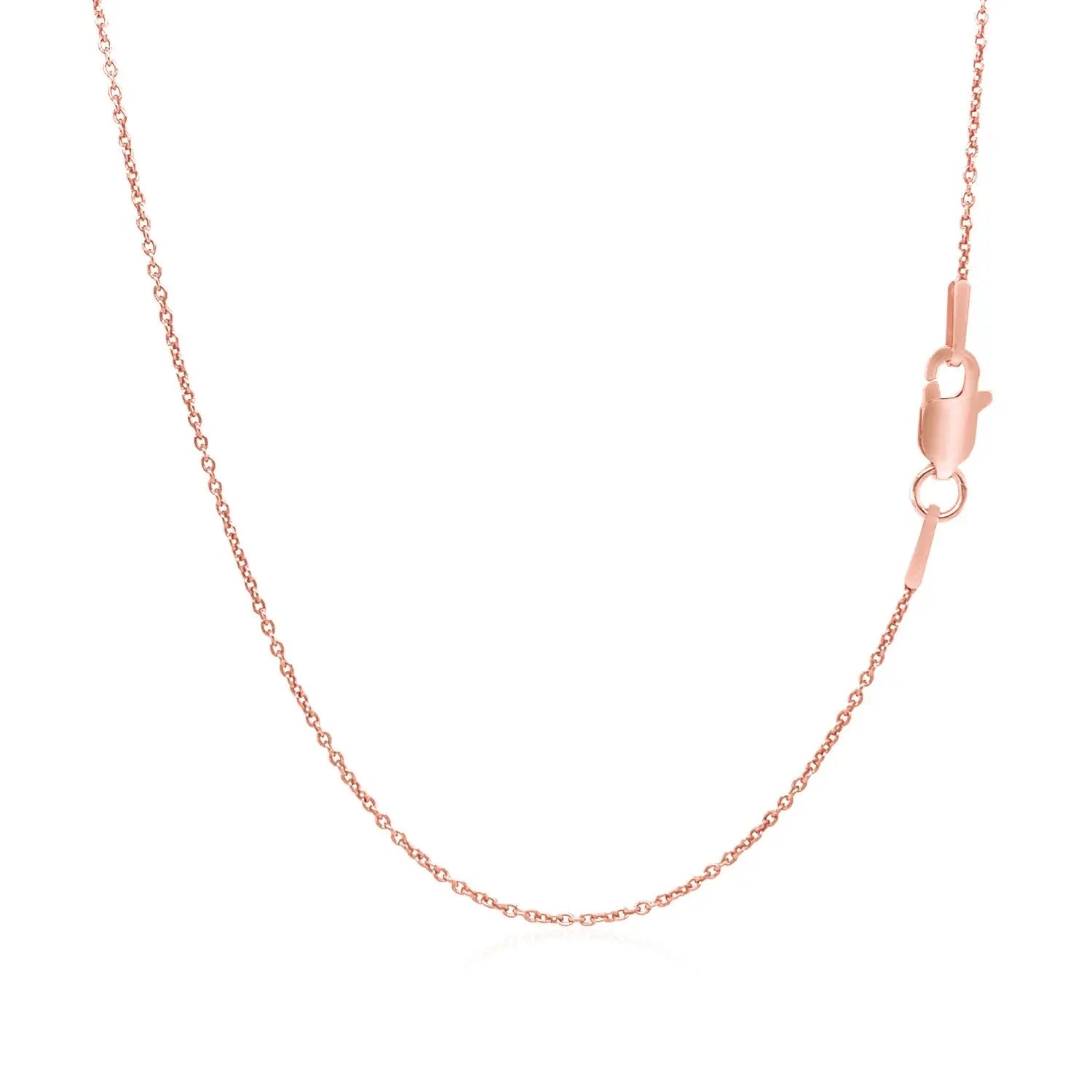 14k Pink Gold Round Cable Link Chain (1.1 mm) RCJ Chains  CELESTIA LUXE JEWELLERS