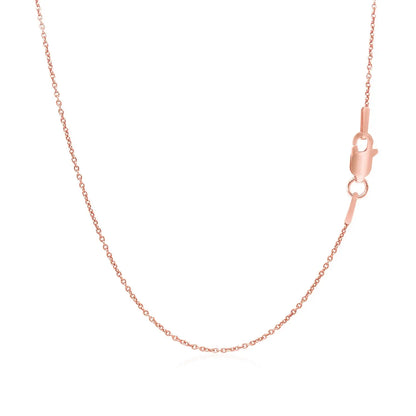 14k Pink Gold Round Cable Link Chain (1.1 mm) RCJ Chains  CELESTIA LUXE JEWELLERS