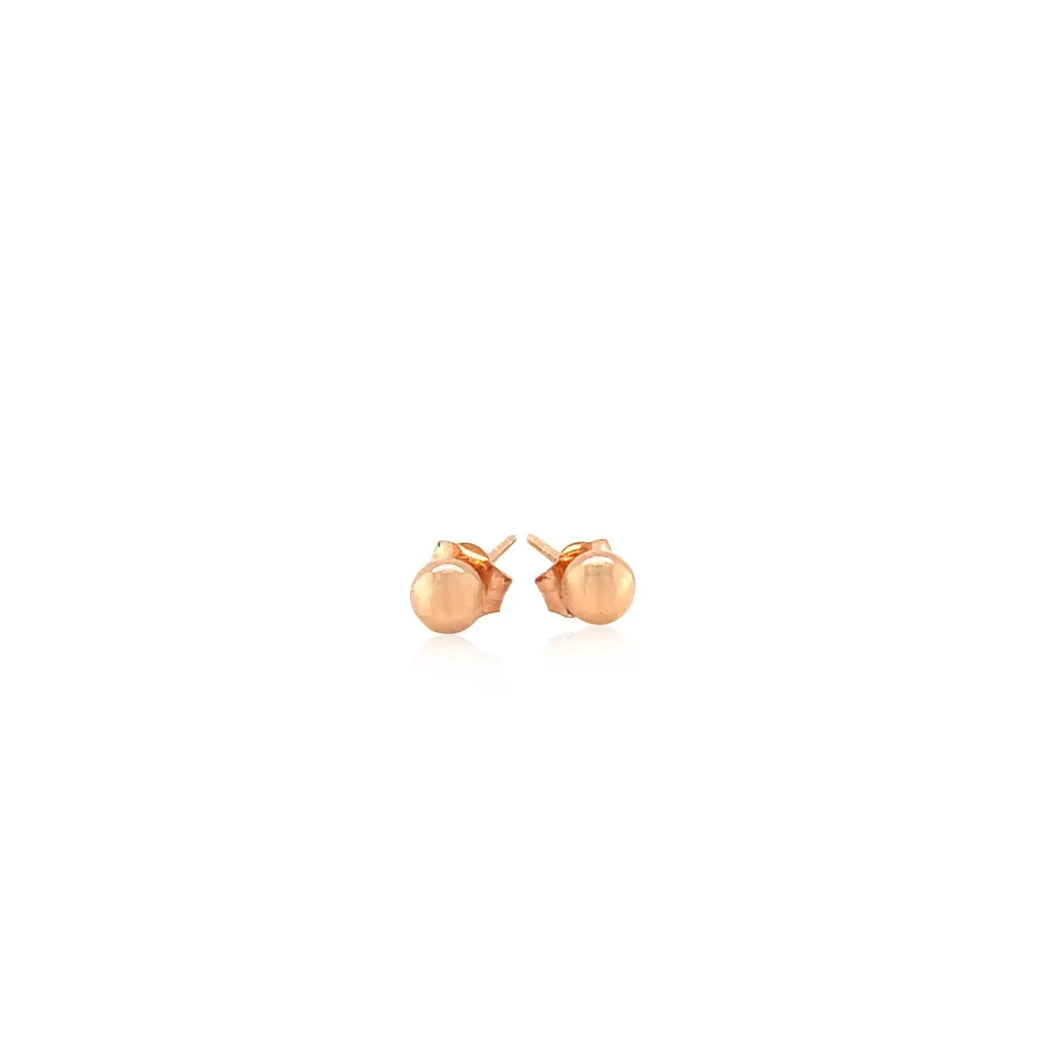 14k Rose Gold Ball Style Stud Earrings (4mm) RCJ Earrings  CELESTIA LUXE JEWELLERS