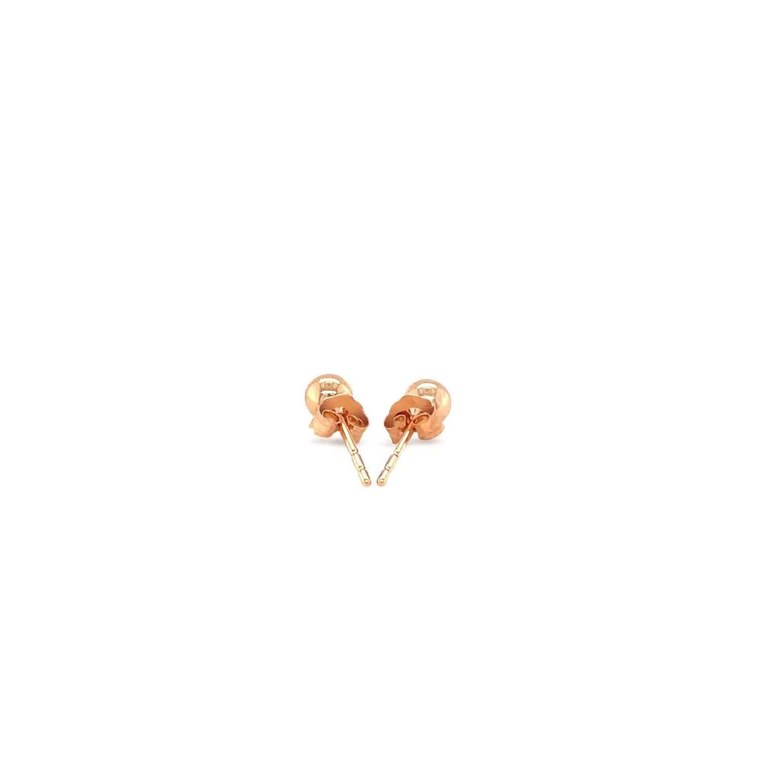 14k Rose Gold Ball Style Stud Earrings (4mm) RCJ Earrings  CELESTIA LUXE JEWELLERS