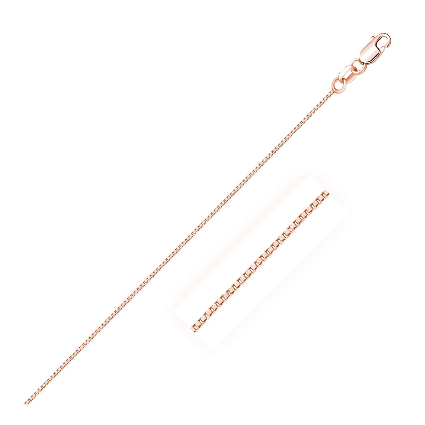 14k Rose Gold Classic Box Chain (0.60 mm) RCJ Chains  CELESTIA LUXE JEWELLERS