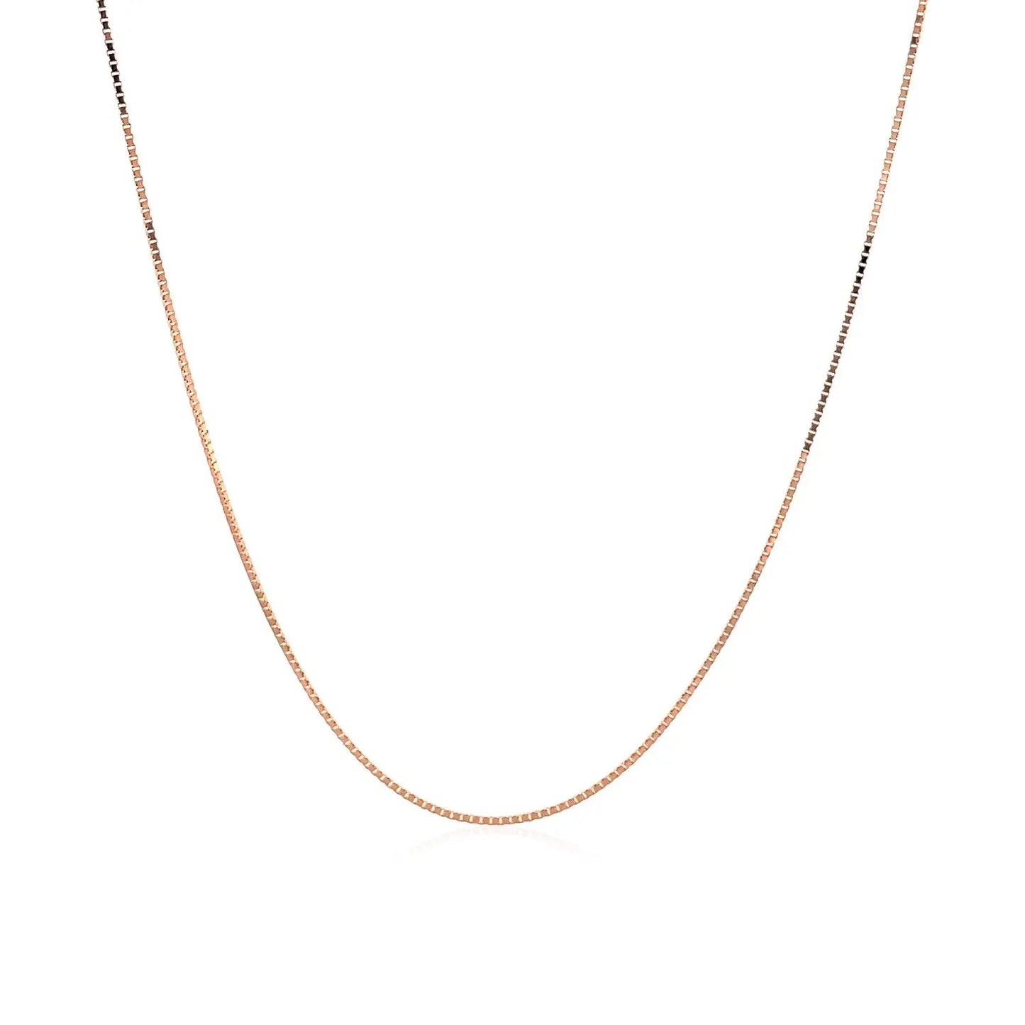 14k Rose Gold Classic Box Chain (0.60 mm) RCJ Chains  CELESTIA LUXE JEWELLERS