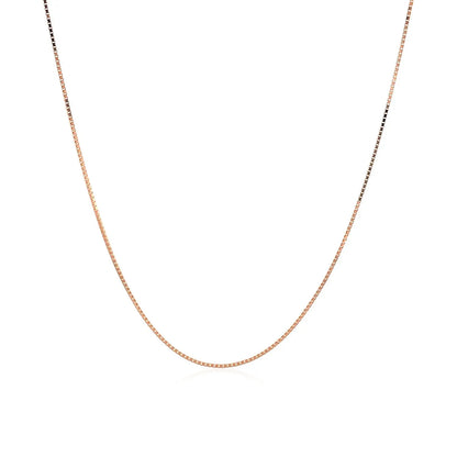 14k Rose Gold Classic Box Chain (0.60 mm) RCJ Chains  CELESTIA LUXE JEWELLERS