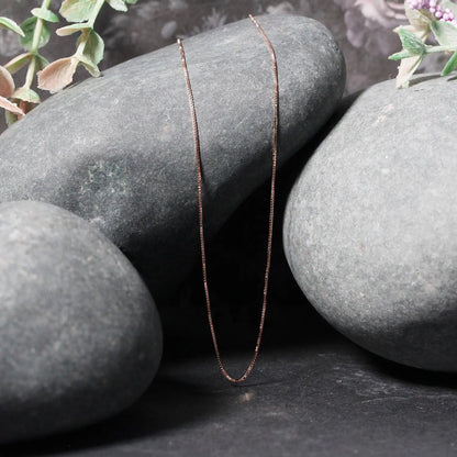 14k Rose Gold Classic Box Chain (0.60 mm) RCJ Chains  CELESTIA LUXE JEWELLERS