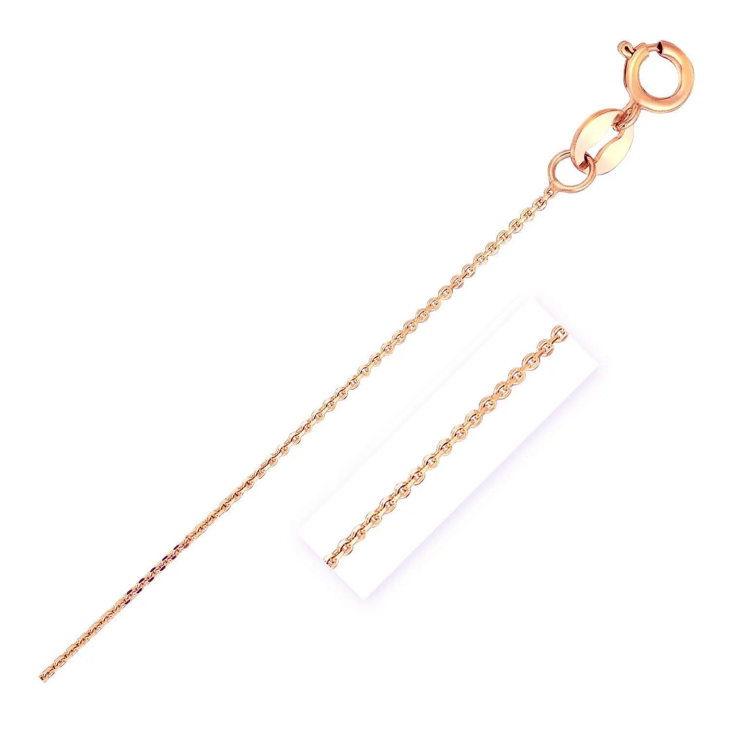 14k Rose Gold Diamond Cut Cable Link Chain (0.68 mm) RCJ Chains  CELESTIA LUXE JEWELLERS