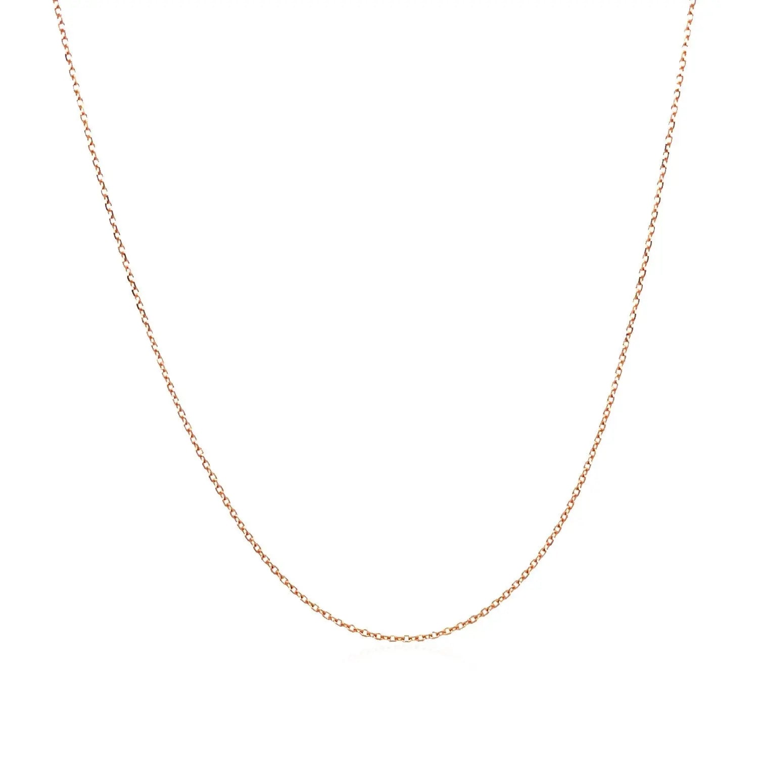14k Rose Gold Diamond Cut Cable Link Chain (0.68 mm) RCJ Chains  CELESTIA LUXE JEWELLERS