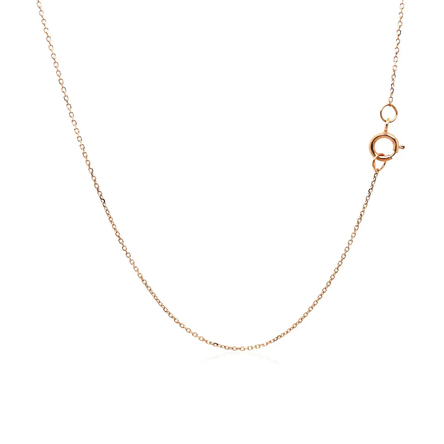 14k Rose Gold Diamond Cut Cable Link Chain (0.68 mm) RCJ Chains  CELESTIA LUXE JEWELLERS