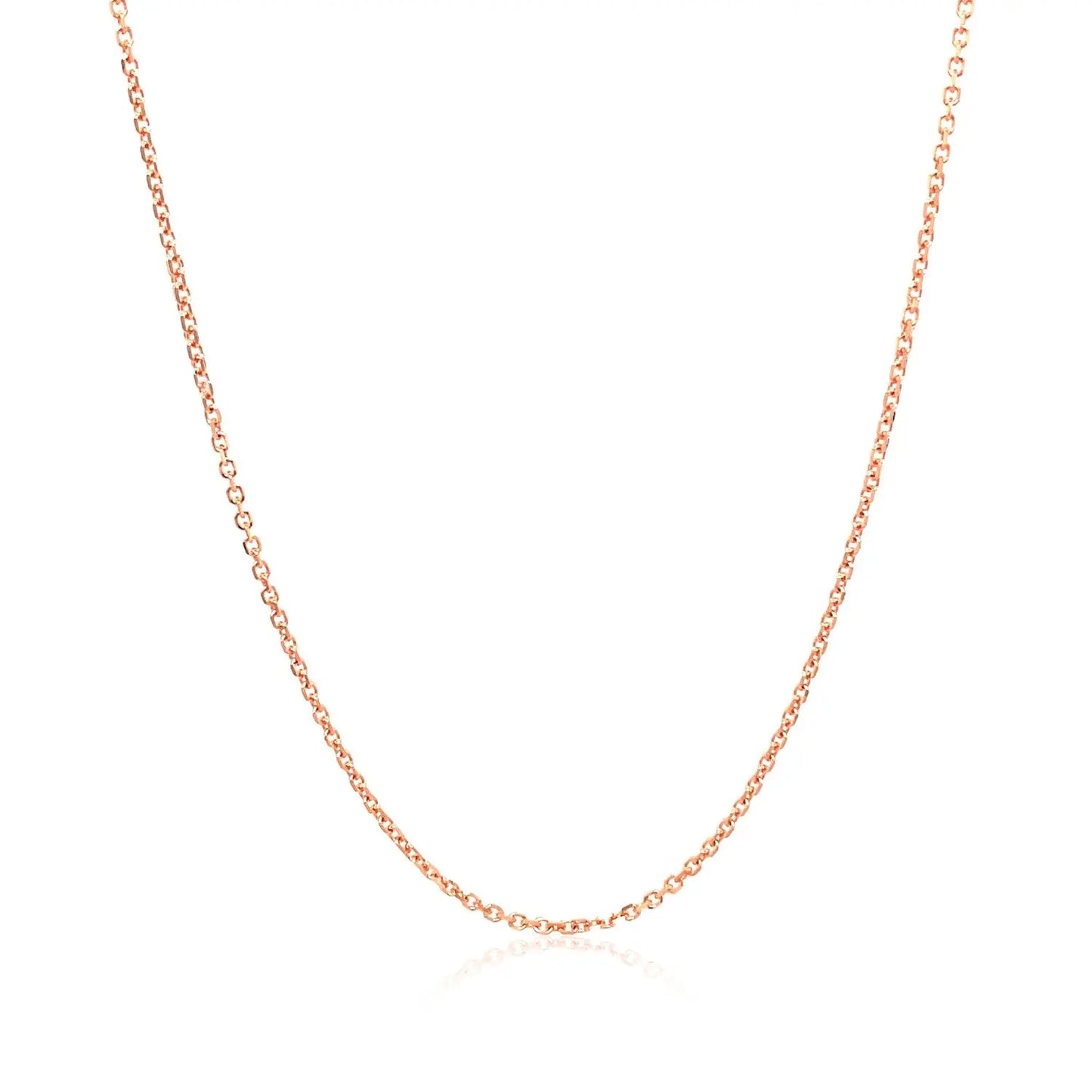 14k Rose Gold Diamond Cut Cable Link Chain (1.10 mm) RCJ Chains  CELESTIA LUXE JEWELLERS