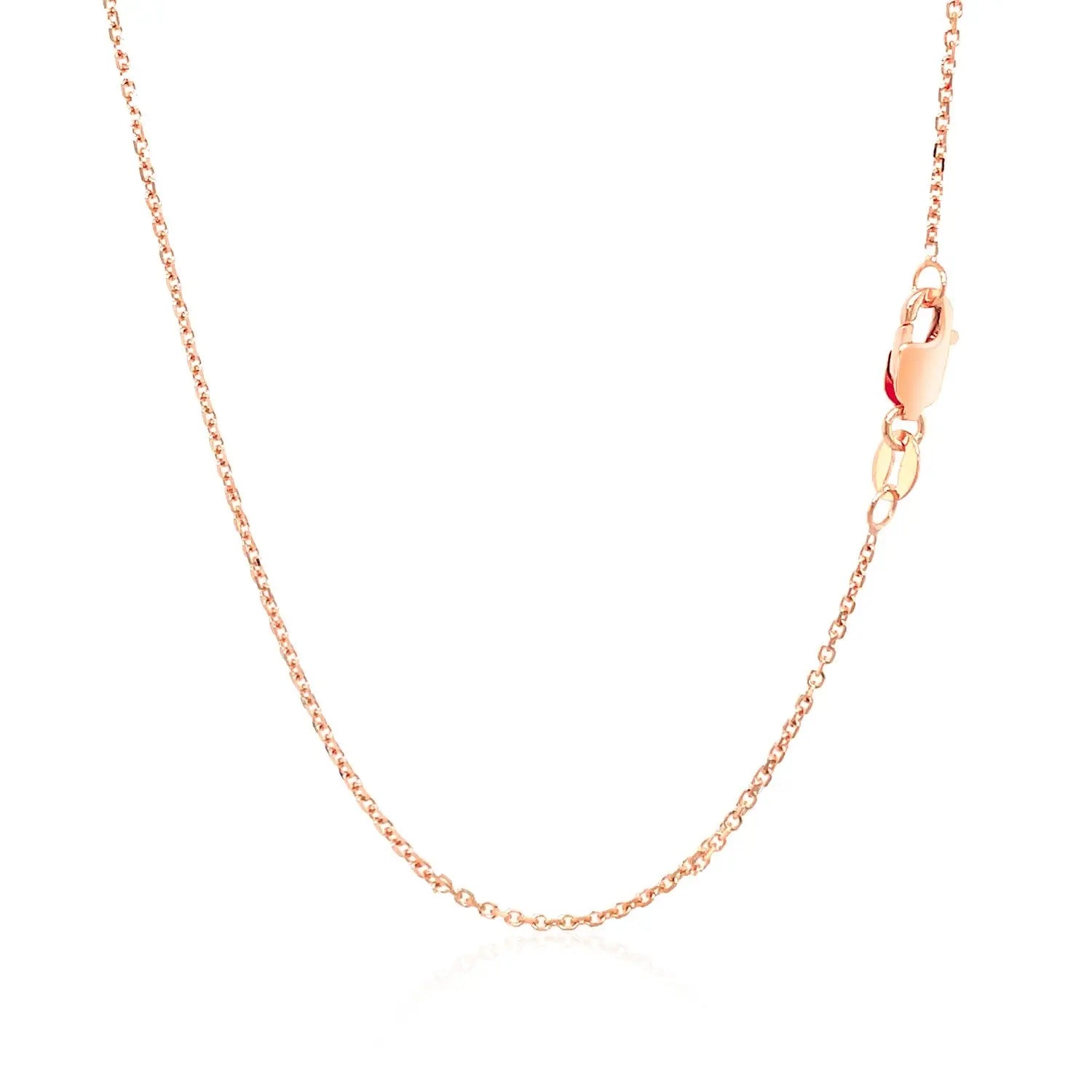 14k Rose Gold Diamond Cut Cable Link Chain (1.10 mm) RCJ Chains  CELESTIA LUXE JEWELLERS