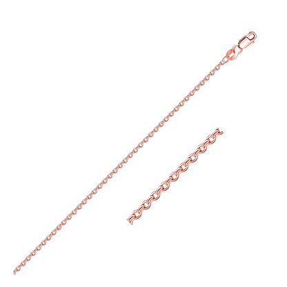 14k Rose Gold Diamond Cut Cable Link Chain (1.30 mm) RCJ Chains  CELESTIA LUXE JEWELLERS