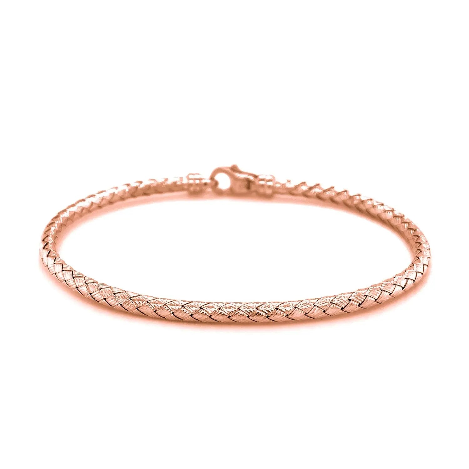 14k Rose Gold Fancy Weave Motif Bangle (3.40 mm) RCJ Bangles  CELESTIA LUXE JEWELLERS
