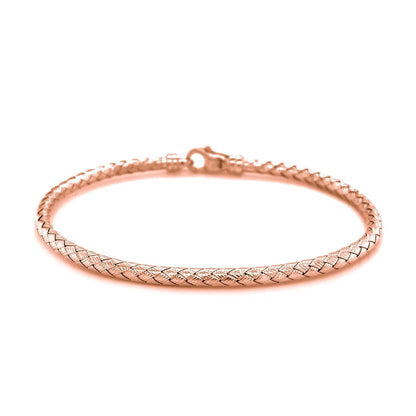 14k Rose Gold Fancy Weave Motif Bangle (3.40 mm) RCJ Bangles  CELESTIA LUXE JEWELLERS