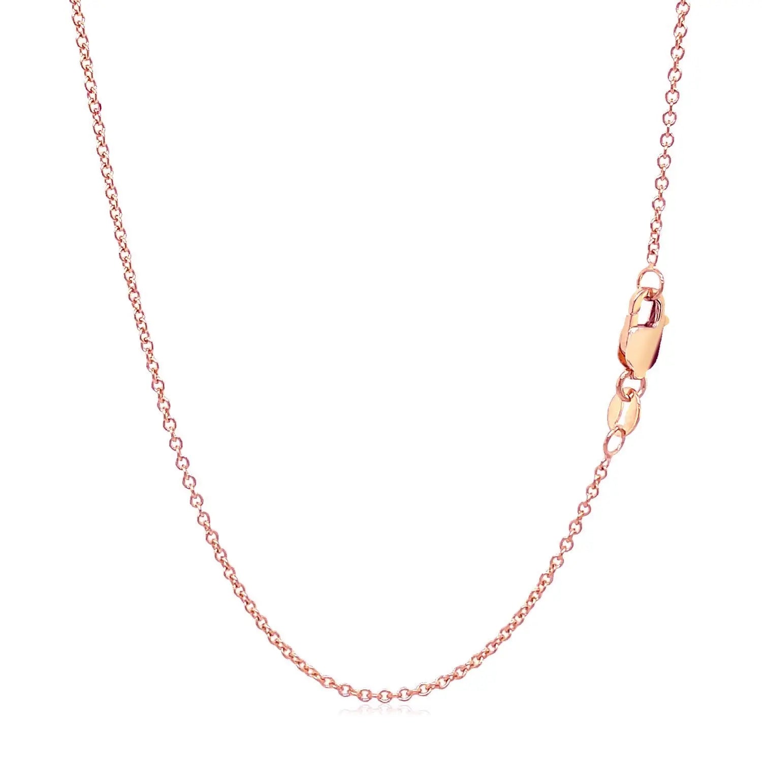 14k Rose Gold Round Cable Link Chain (1.25 mm) RCJ Chains  CELESTIA LUXE JEWELLERS
