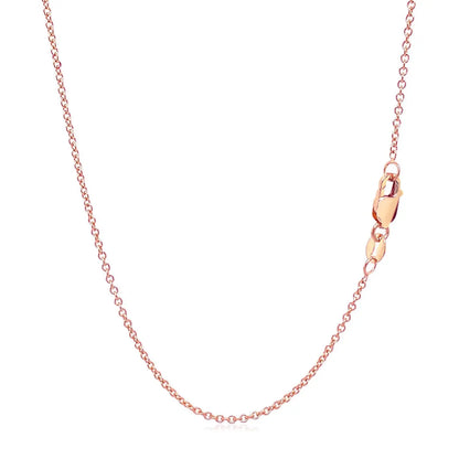14k Rose Gold Round Cable Link Chain (1.25 mm) RCJ Chains  CELESTIA LUXE JEWELLERS