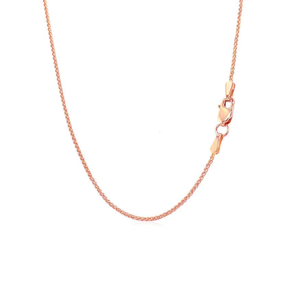 14k Rose Gold Round Wheat Chain (1.00 mm) RCJ Chains  CELESTIA LUXE JEWELLERS