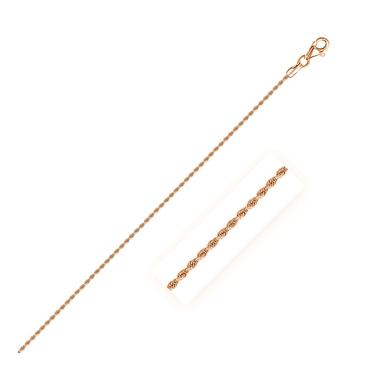 14k Rose Gold Solid Diamond Cut Rope Chain (1.6 mm) RCJ Chains  CELESTIA LUXE JEWELLERS