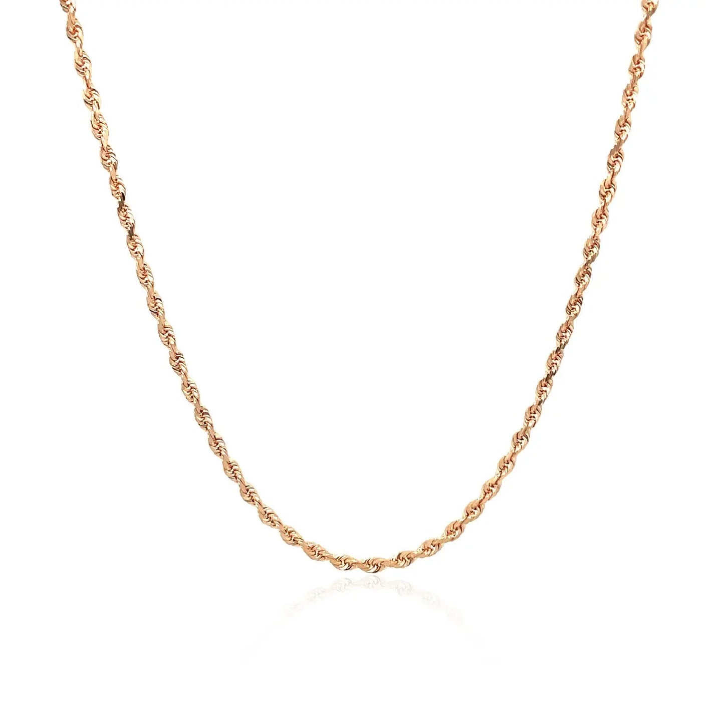 14k Rose Gold Solid Diamond Cut Rope Chain (1.6 mm) RCJ Chains  CELESTIA LUXE JEWELLERS