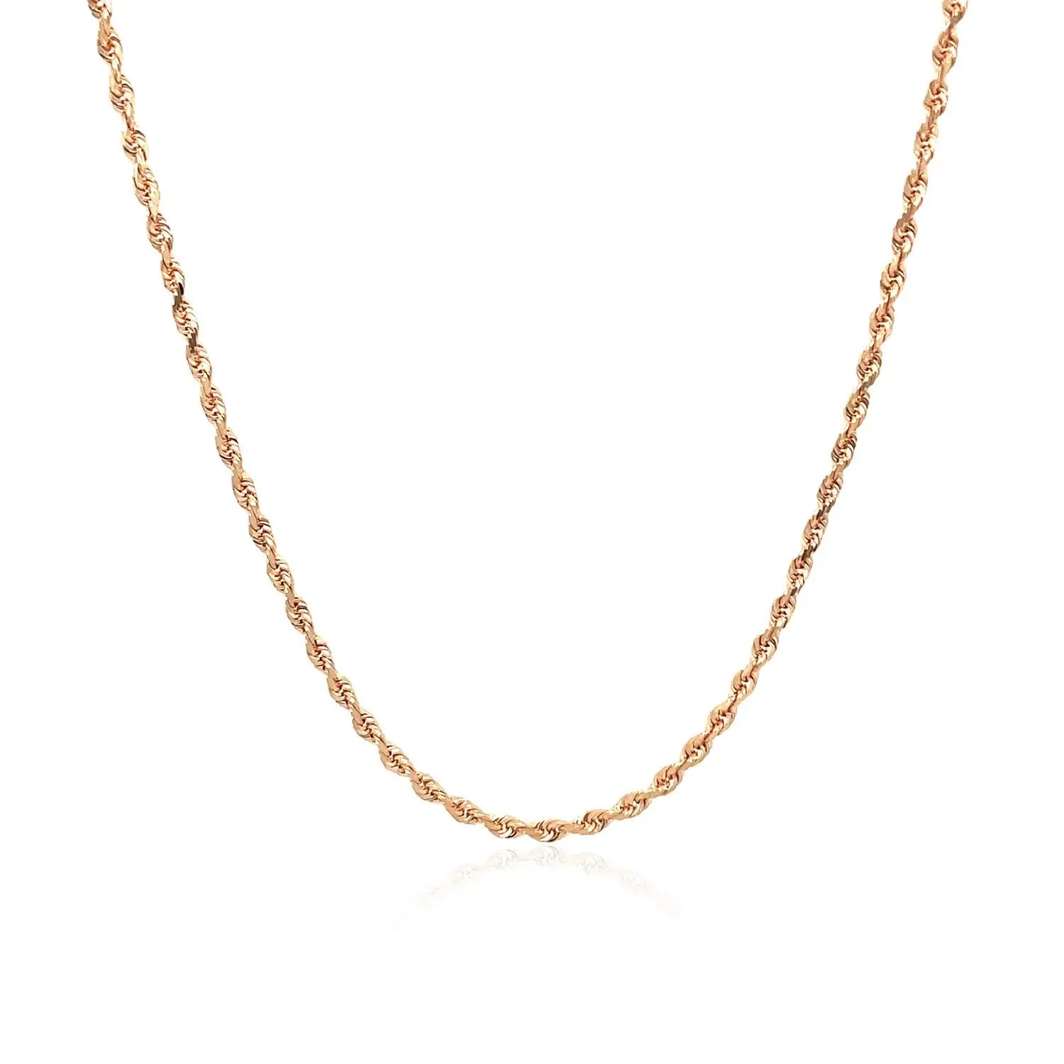 14k Rose Gold Solid Diamond Cut Rope Chain (1.6 mm) RCJ Chains  CELESTIA LUXE JEWELLERS