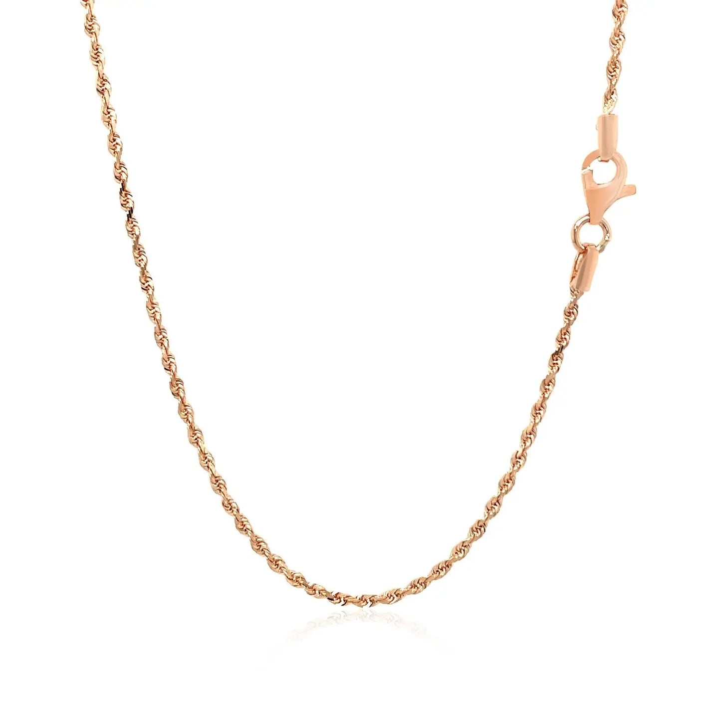14k Rose Gold Solid Diamond Cut Rope Chain (1.6 mm) RCJ Chains  CELESTIA LUXE JEWELLERS
